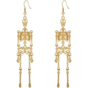 Halloween Skeleton Earrings Spooky Skull Skeleton Dangle Earrings for Women